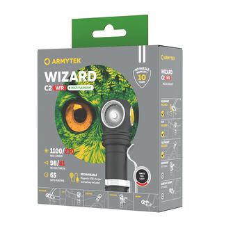 ArmyTek Wizard C2 WR Magnet Biało-czerwona latarka czołowa LED z uchwytem magnetycznym 1100 lm zasilanie bateryjne 3 h 65 g