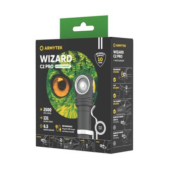 ArmyTek Wizard C2 Pro Magnet Biała latarka ręczna LED z uchwytem magnetycznym 2500 lm 4800 h 65