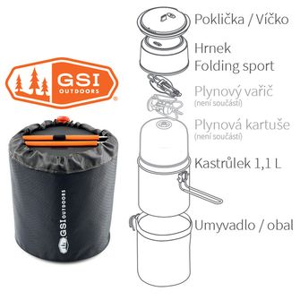 GSI Outdoors Kompaktowy zestaw naczyń dla jednej osoby Halulite Soloist 1,1 l