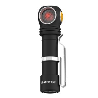 ArmyTek Wizard C2 WR Magnet Biało-czerwona latarka czołowa LED z uchwytem magnetycznym 1100 lm zasilanie bateryjne 3 h 65 g