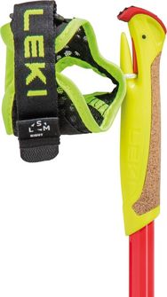 Kije do biegania trailowego LEKI Ultratrail FX Junior, naturalny karbon-jasnoczerwony-neonowy żółty, 95 - 110 cm
