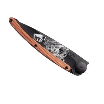 Deejo składany nóż Tattoo grizzly black coralwood