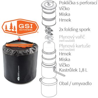 GSI Outdoors Zestaw naczyń dla 2 osób Halulite Dualist HS 1,8 l