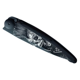 Deejo nóż składany Tattoo Black ebony wood Punk