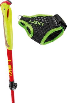 Kije do biegania trailowego LEKI Ultratrail FX Junior, naturalny karbon-jasnoczerwony-neonowy żółty, 95 - 110 cm