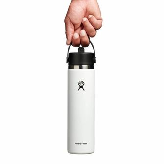 Hydro Flask Szeroka termobutelka z ustnikiem 24 OZ Wide Flex Straw Cap, biały