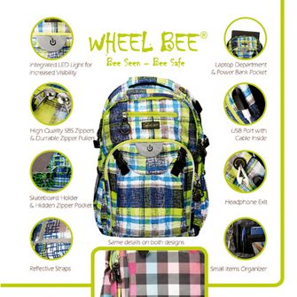 Plecak Wheel Bee LED 30 L, wielokolorowy