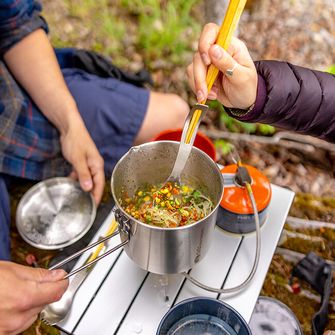 GSI Outdoors Widelec ze stali nierdzewnej z drewnianymi patyczkami Glacier