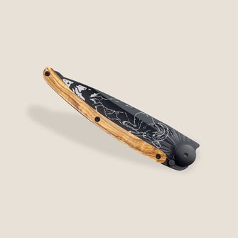 Deejo składany nóż Tattoo Black olive wood Aries