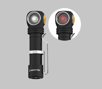 ArmyTek Wizard C2 WR Magnet Biało-czerwona latarka czołowa LED z uchwytem magnetycznym 1100 lm zasilanie bateryjne 3 h 65 g