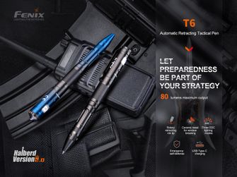 Długopis taktyczny Fenix T6 z latarkę LED - niebieski