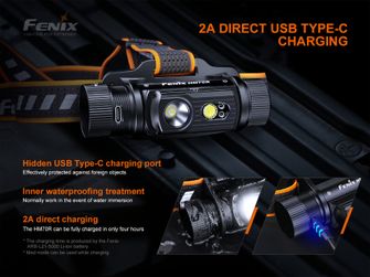 Fenix ​​​​ładowalna latarka czołowa HM70R + Fenix ​​​​E-LITE