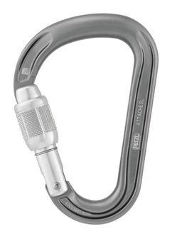 Karabinek Petzl ATTACHE SCREW LOCK HMS z zamkiem, szary