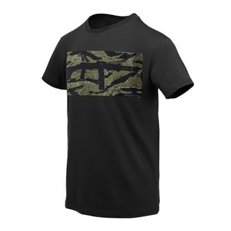 Krótki T-shirt Helikon-Tex RPD Bawełniany, Czarny/Tygrysi Pasek