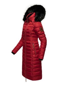 Navahoo UMAY, pikowany płaszcz damski, dark red