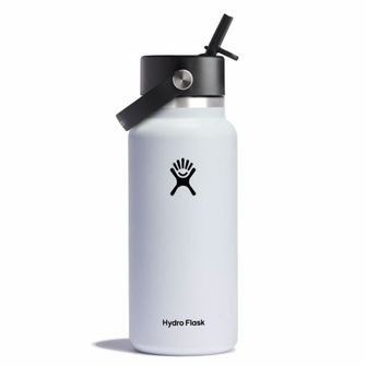 Hydro Flask Szeroka termobutelka z ustnikiem 32 OZ Wide Flex Straw Cap, biały