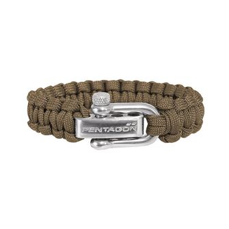 Pentagon bransoletka paracord coyote, metalowa klamra