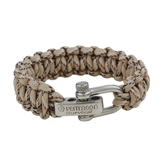 Pentagon bransoletka paracord Khaki Spots, metalowa klamra